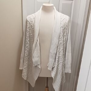 Chicos white open front cardigan sweater
